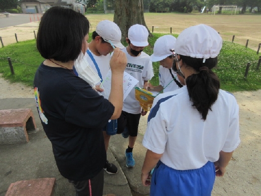 クイズに答えて宝の場所を探します